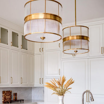 Allen Large Chandelier, a premium Chandelier light by Visual Comfort & Co. Close - up image of its design.