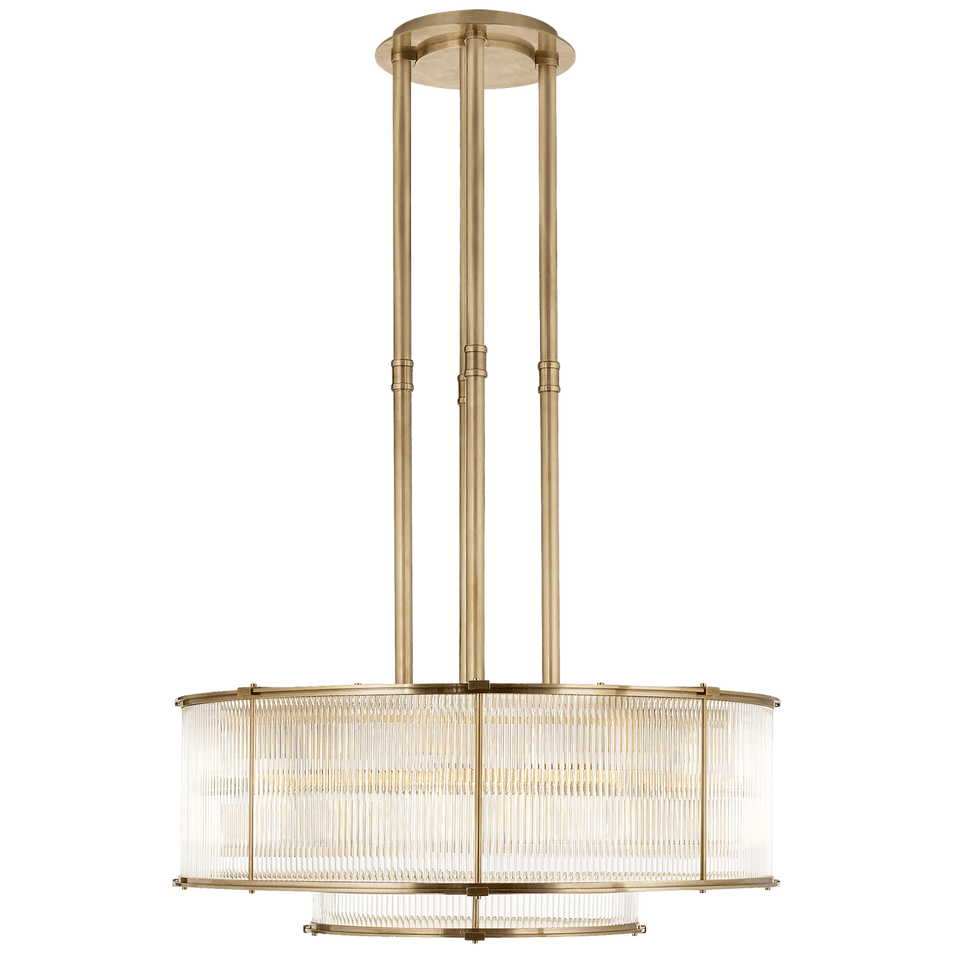 Allen Large Tiered Chandelier, a premium Chandelier light by Visual Comfort & Co. Close - up image of its design.