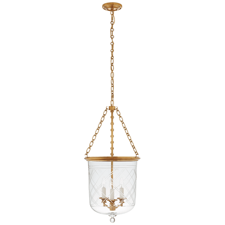Cambridge Medium Smoke Bell Lantern, a premium Lantern light by Visual Comfort & Co. Close - up image of its design.