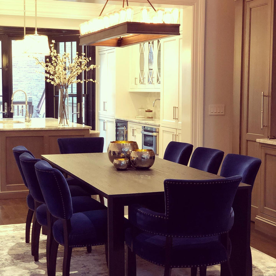 Roark Rectangular Chandelier, a premium Linear light by Visual Comfort & Co. Close - up image of its design.