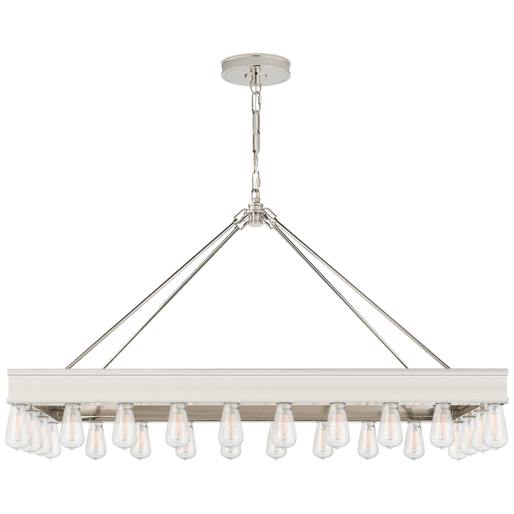 Roark Rectangular Chandelier, a premium Linear light by Visual Comfort & Co. Close - up image of its design.