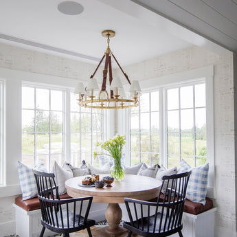 Westbury Chandelier, a premium Chandelier light by Visual Comfort & Co. Close - up image of its design.