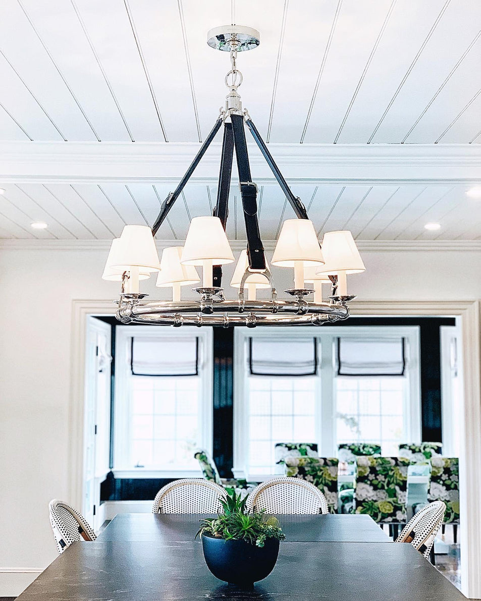 Westbury Chandelier, a premium Chandelier light by Visual Comfort & Co. Close - up image of its design.