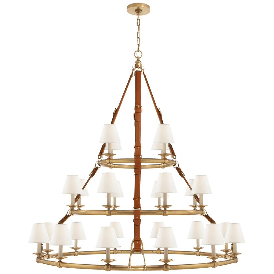 Westbury Triple Tier Chandelier, a premium Chandelier light by Visual Comfort & Co. Close - up image of its design.