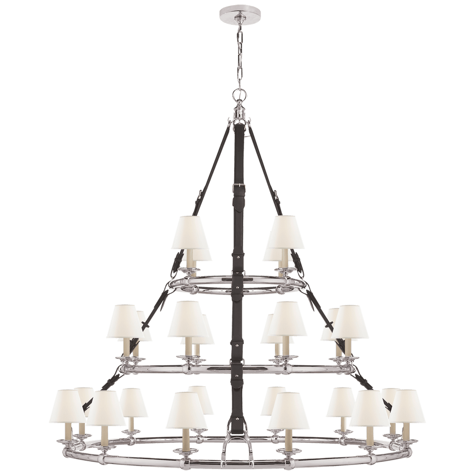 Westbury Triple Tier Chandelier, a premium Chandelier light by Visual Comfort & Co. Close - up image of its design.