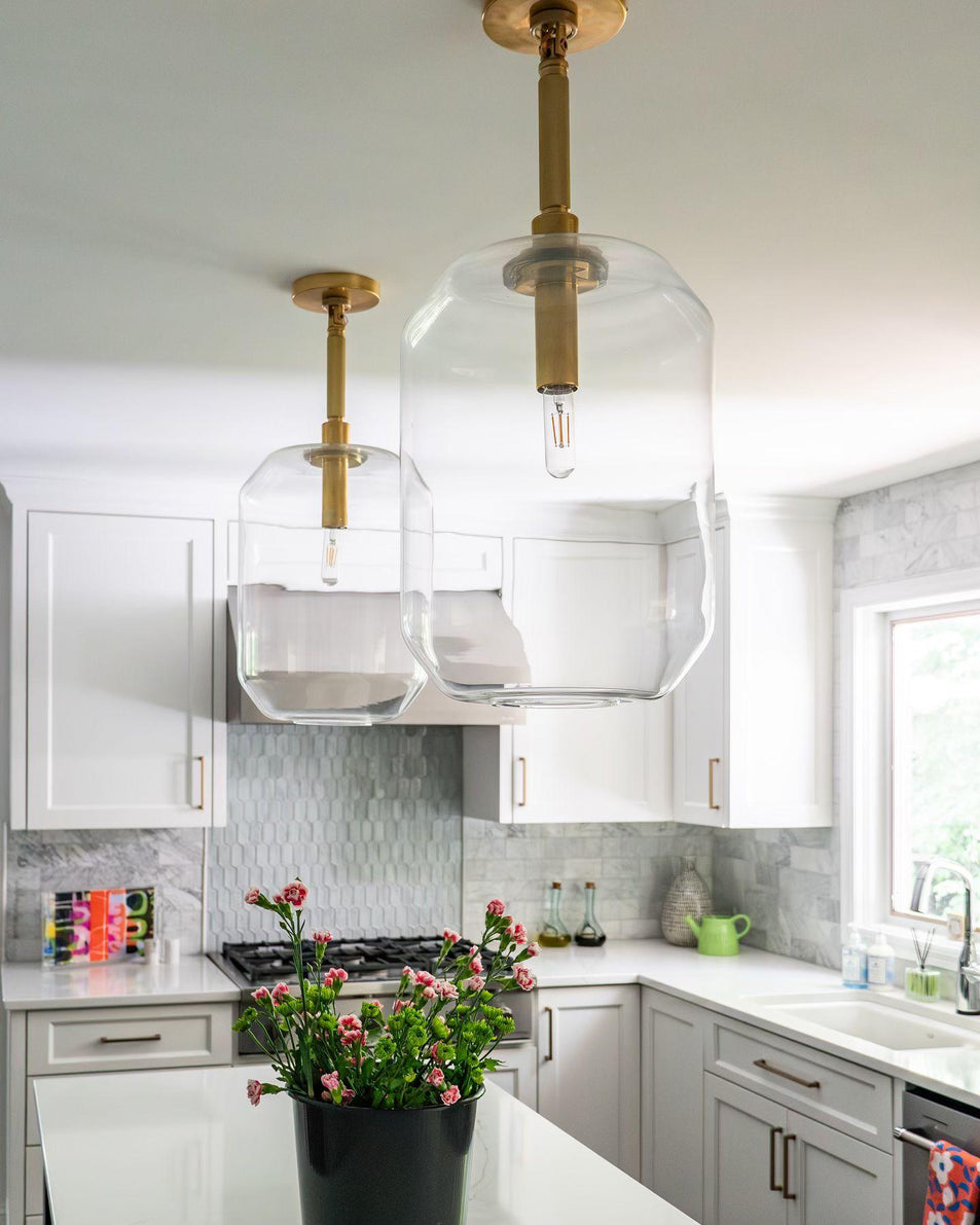 Barrett Medium Knurled Pendant, a premium Pendant light by Visual Comfort & Co. Close - up image of its design.