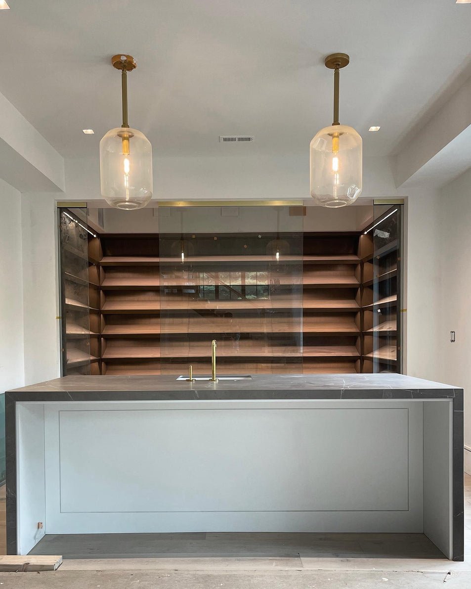 Barrett Medium Knurled Pendant, a premium Pendant light by Visual Comfort & Co. Close - up image of its design.