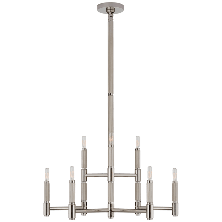 Barrett Medium Knurled Chandelier, a premium Chandelier light by Visual Comfort & Co. Close - up image of its design.