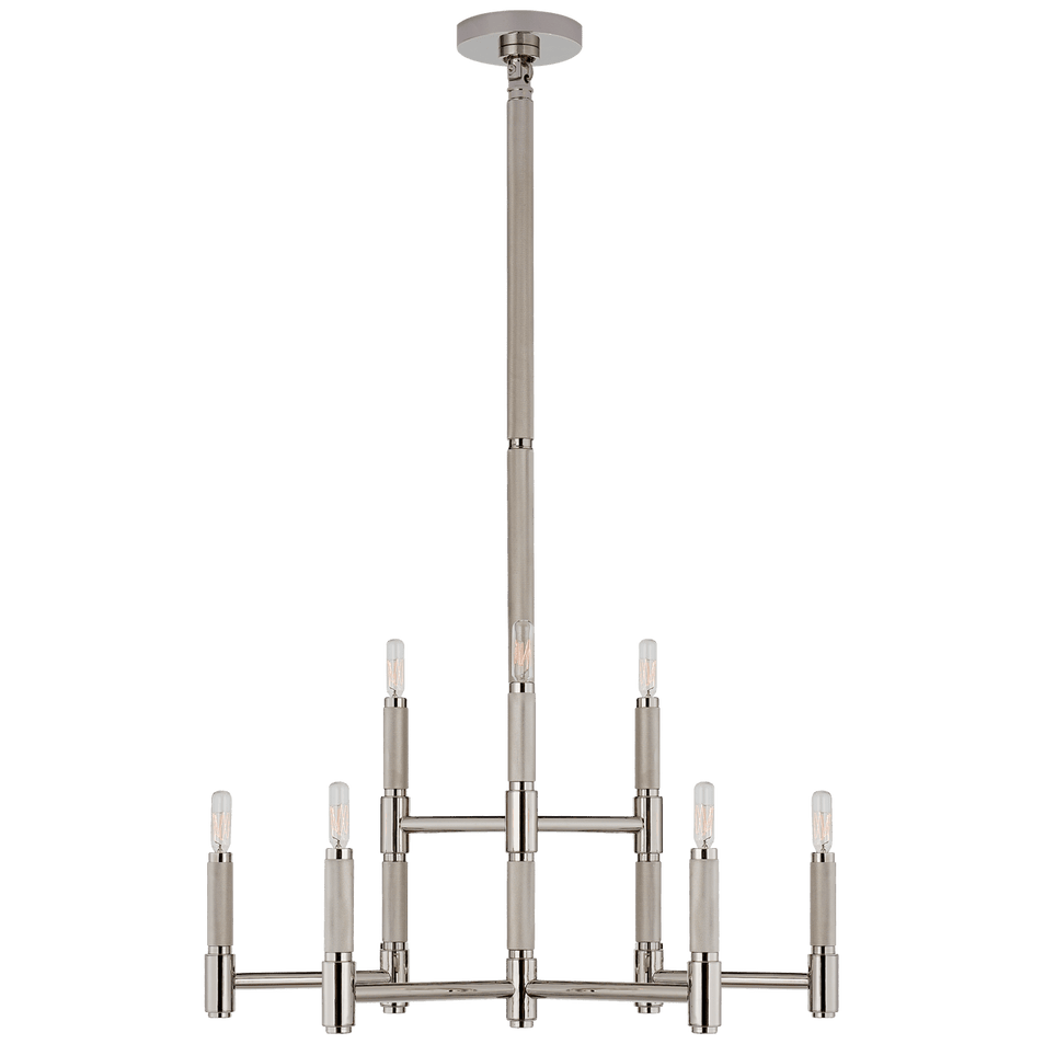 Barrett Medium Knurled Chandelier, a premium Chandelier light by Visual Comfort & Co. Close - up image of its design.