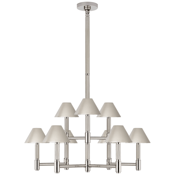 Barrett Medium Knurled Chandelier, a premium Chandelier light by Visual Comfort & Co. Close - up image of its design.