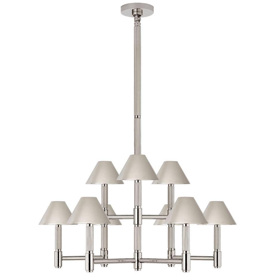 Barrett Medium Knurled Chandelier, a premium Chandelier light by Visual Comfort & Co. Close - up image of its design.
