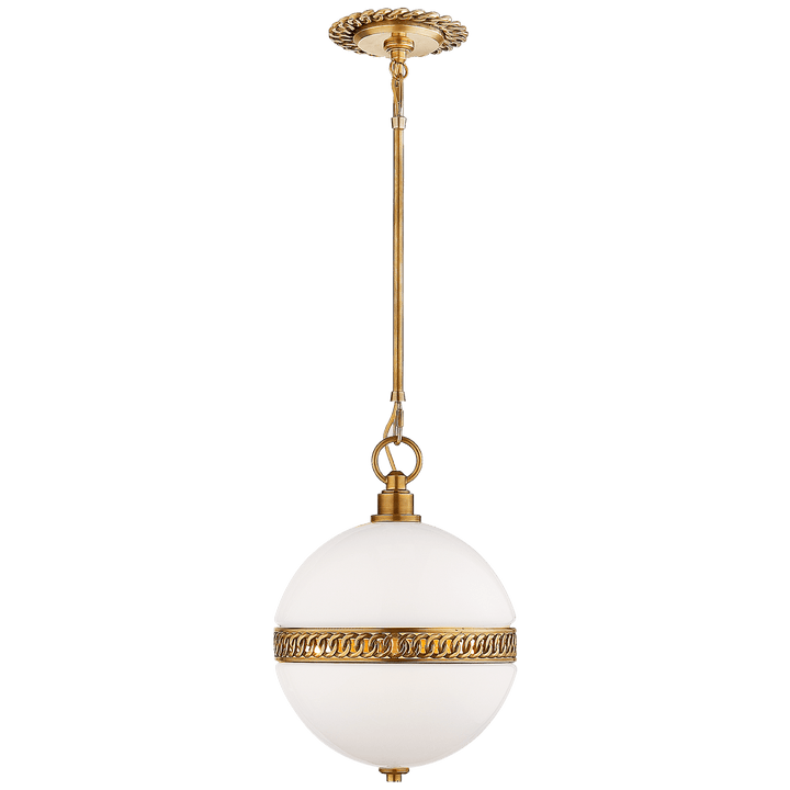 Hendricks Small Globe Pendant, a premium Pendant light by Visual Comfort & Co. Close - up image of its design.