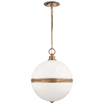 Hendricks Large Globe Pendant, a premium Pendant light by Visual Comfort & Co. Close - up image of its design.