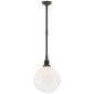 McCarren Small Globe Pendant, a premium Pendant light by Visual Comfort & Co. Close - up image of its design.