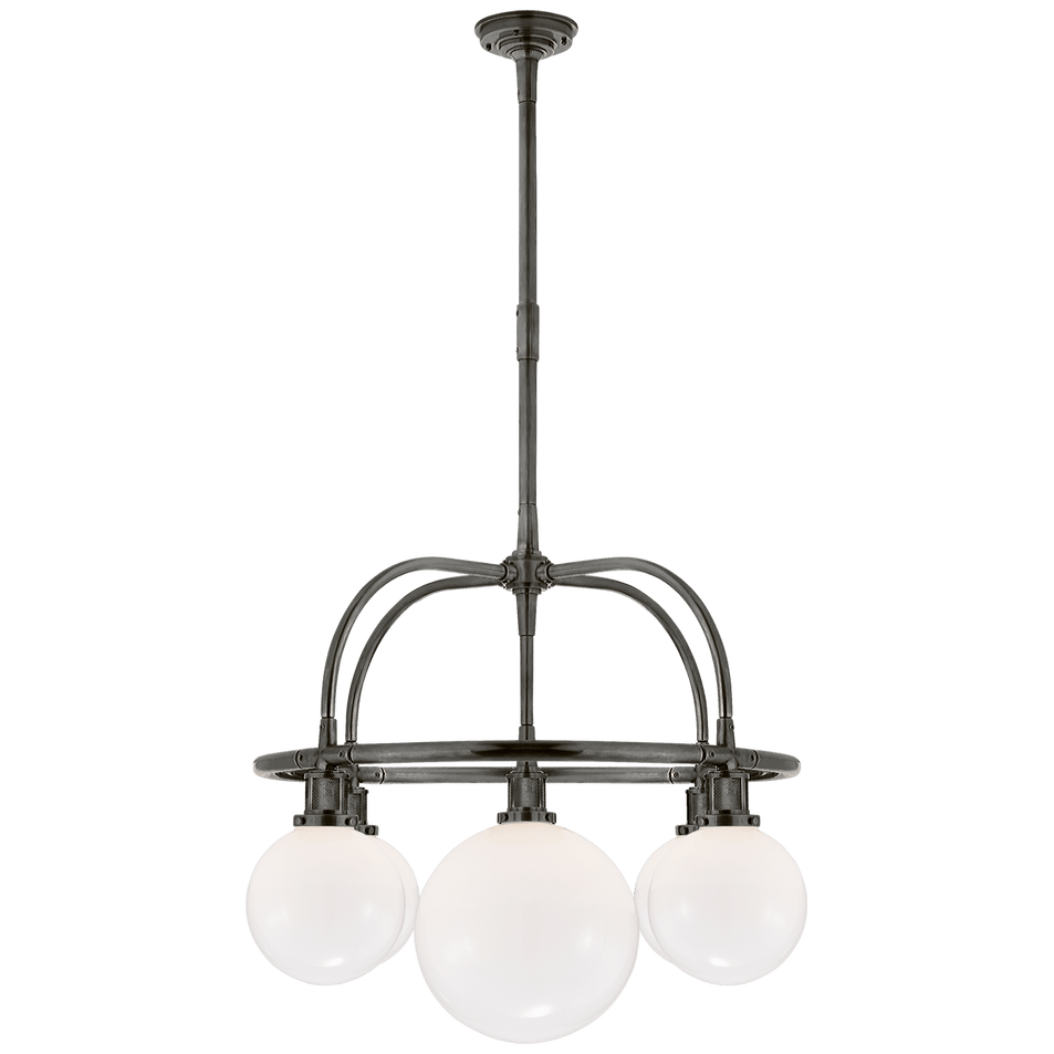 McCarren Single Tier Chandelier, a premium Chandelier light by Visual Comfort & Co. Close - up image of its design.