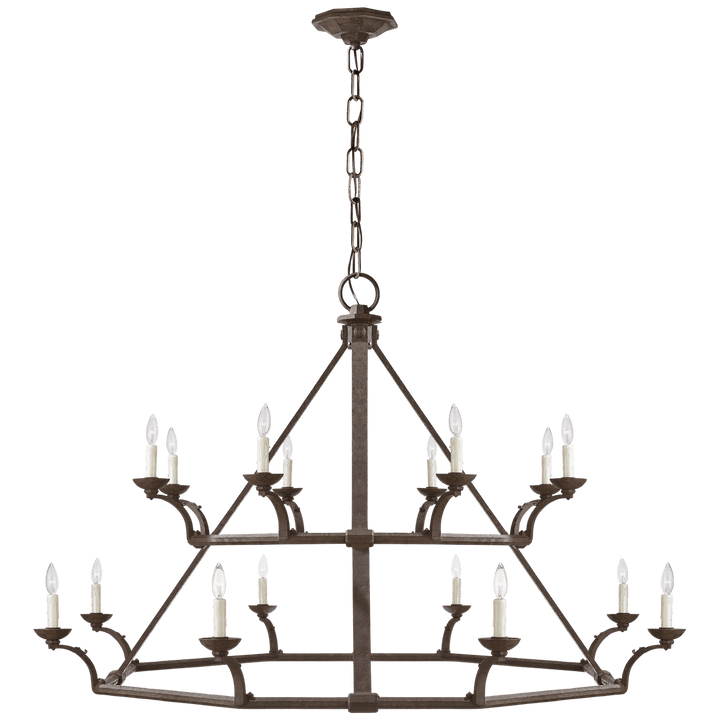 Robertson Double Tier Chandelier, a premium Chandelier light by Visual Comfort & Co. Close - up image of its design.