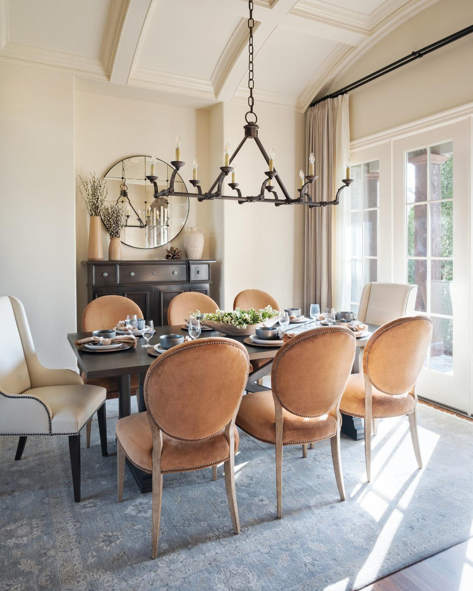 Robertson Linear Chandelier, a premium Linear light by Visual Comfort & Co. Close - up image of its design.