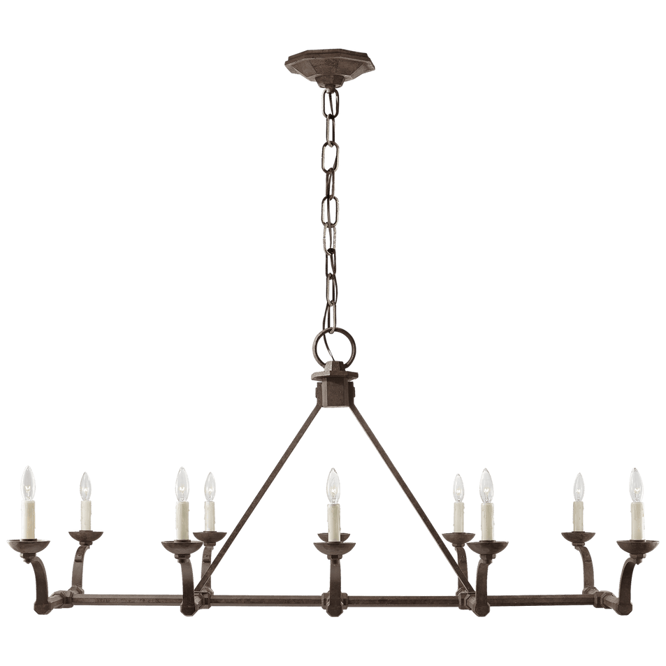 Robertson Linear Chandelier, a premium Linear light by Visual Comfort & Co. Close - up image of its design.