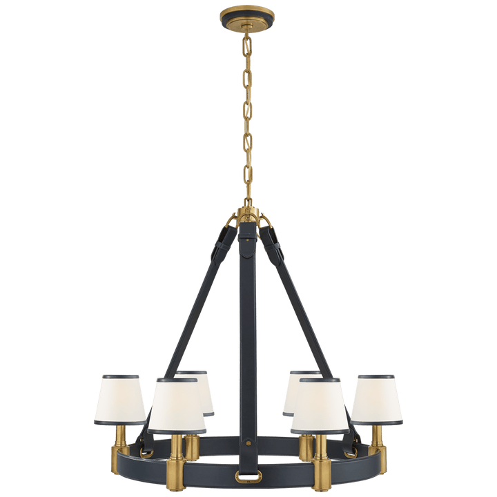 Riley Medium Ring Chandelier, a premium Chandelier light by Visual Comfort & Co. Close - up image of its design.