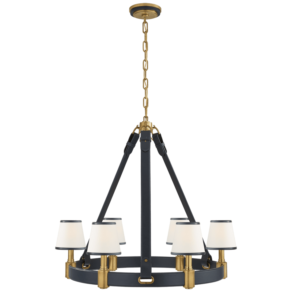 Riley Medium Ring Chandelier, a premium Chandelier light by Visual Comfort & Co. Close - up image of its design.
