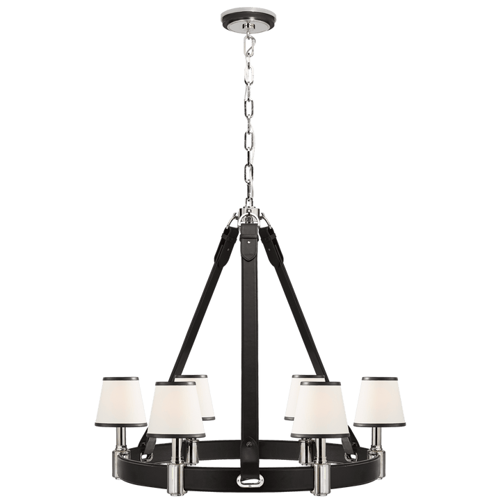 Riley Medium Ring Chandelier, a premium Chandelier light by Visual Comfort & Co. Close - up image of its design.