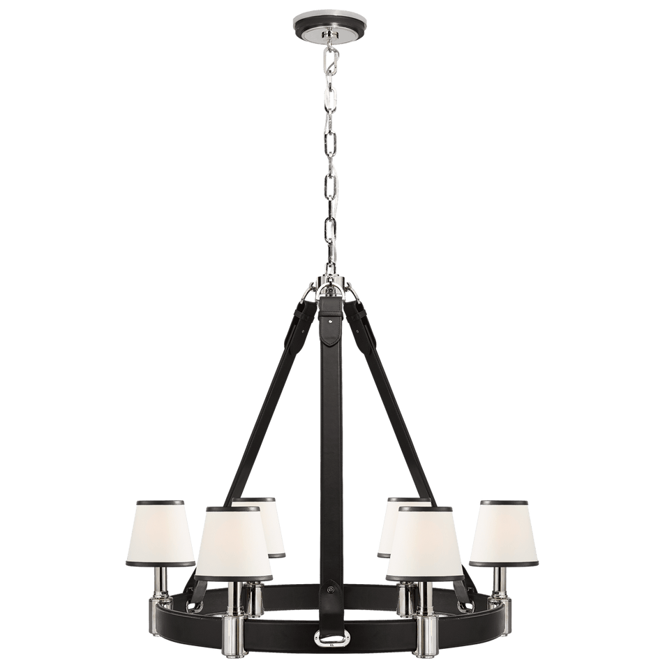 Riley Medium Ring Chandelier, a premium Chandelier light by Visual Comfort & Co. Close - up image of its design.