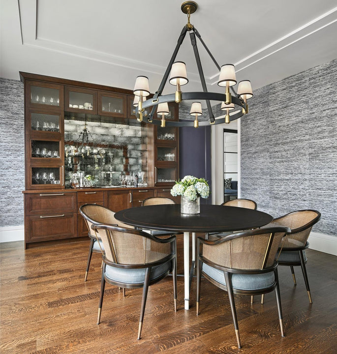 Riley Large Ring Chandelier, a premium Chandelier light by Visual Comfort & Co. Close - up image of its design.