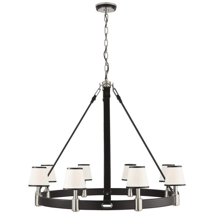 Riley Large Ring Chandelier, a premium Chandelier light by Visual Comfort & Co. Close - up image of its design.