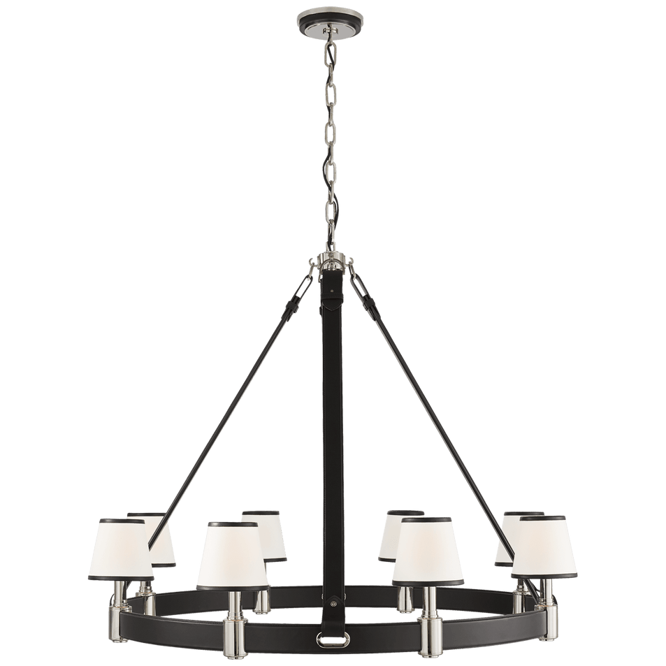 Riley Large Ring Chandelier, a premium Chandelier light by Visual Comfort & Co. Close - up image of its design.