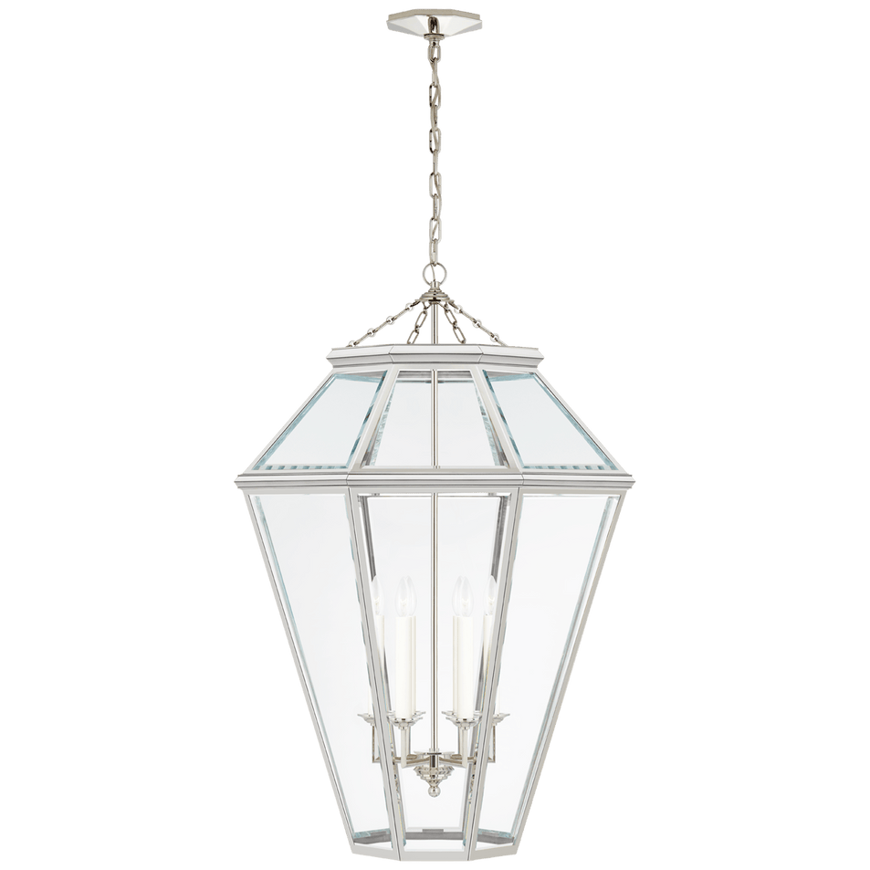 Edmund Large Lantern, a premium Lantern light by Visual Comfort & Co. Close - up image of its design.