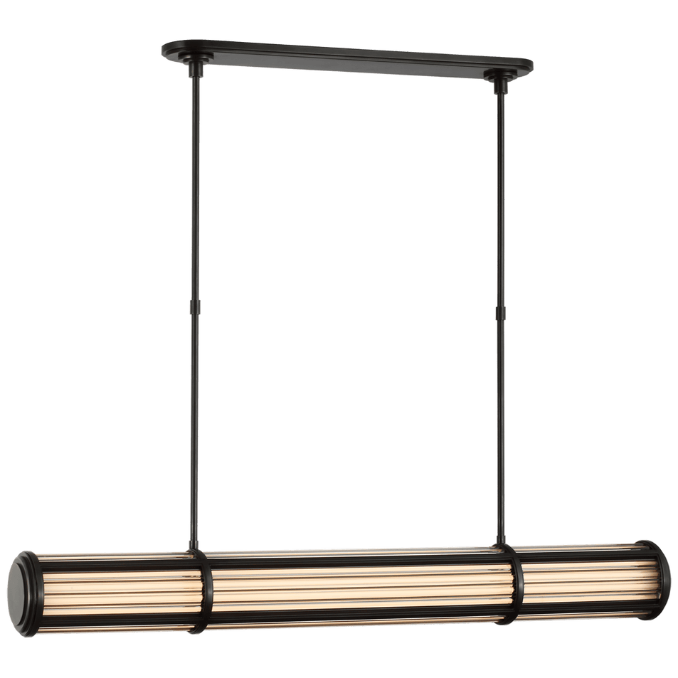 Perren Large Linear Chandelier, a premium Linear light by Visual Comfort & Co. Close - up image of its design.