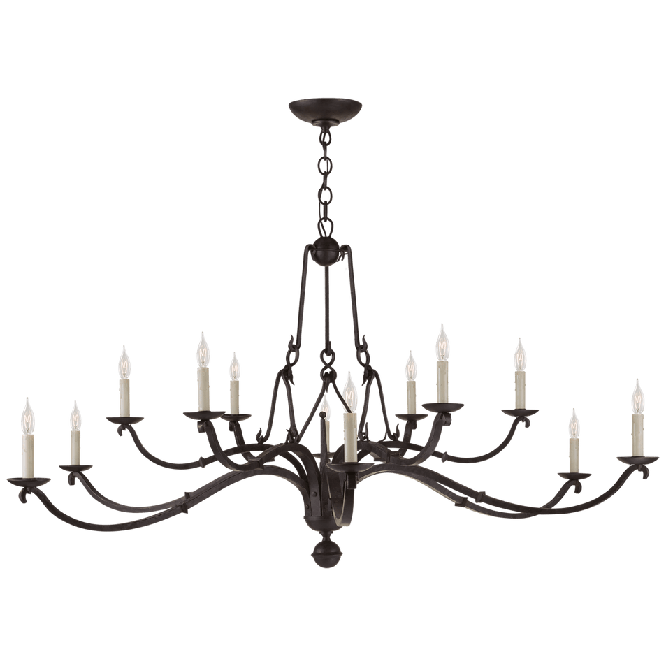 Allegra Large Two - Tiered Chandelier, a premium Chandelier light by Visual Comfort & Co. Close - up image of its design.