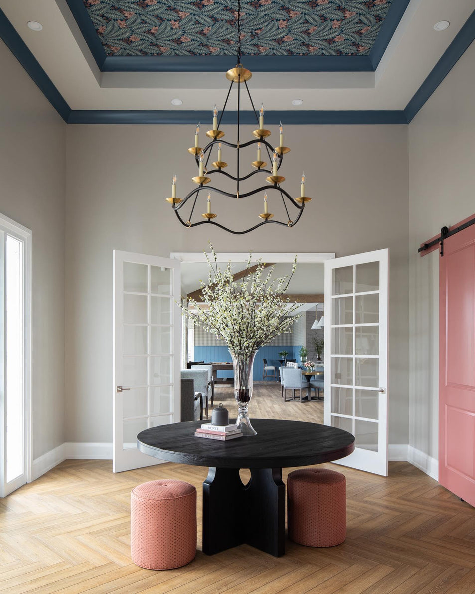 Choros Two - Tier Chandelier, a premium Chandelier light by Visual Comfort & Co. Close - up image of its design.