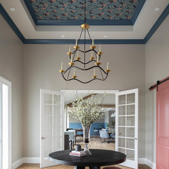 Choros Two - Tier Chandelier, a premium Chandelier light by Visual Comfort & Co. Close - up image of its design.