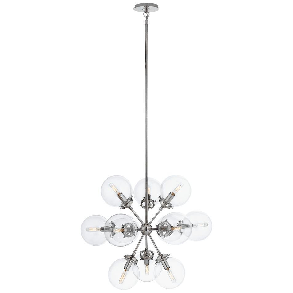 Bistro Small Round Chandelier, a premium Chandelier light by Visual Comfort & Co. Close - up image of its design.