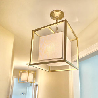 Caged Small Lantern, a premium Lantern light by Visual Comfort & Co. Close - up image of its design.