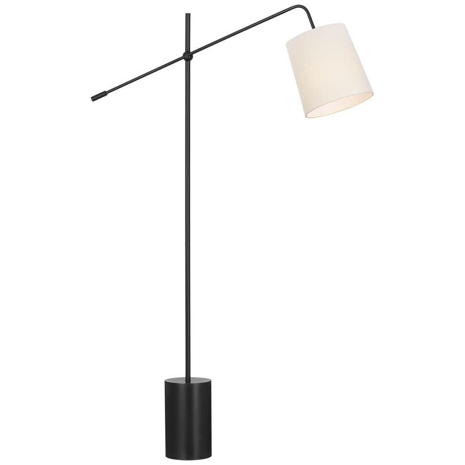Frederick 52" Pivoting Floor Lamp in Bronze with Linen