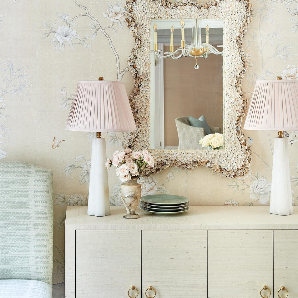 Adeline Large Quatrefoil Table Lamp, a premium Decorative light by Visual Comfort & Co. Close - up image of its design.