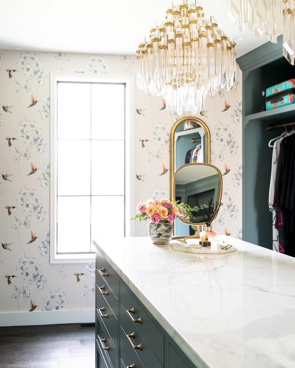 Adele Four Tier Waterfall Chandelier, a premium Chandelier light by Visual Comfort & Co. Close - up image of its design.