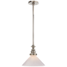 Polished Nickel / White Glass Slant Shade