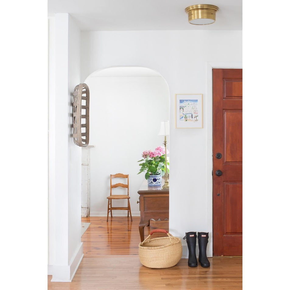 Siena Small Flush Mount, a premium Flush Mount light by Visual Comfort & Co. Close - up image of its design.