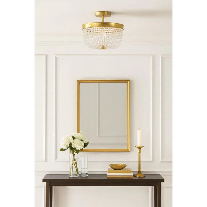 Summerhill Semi Flush Mount, a premium Flush Mount light by Visual Comfort & Co. Close - up image of its design.