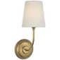 Vendome 16" Cordless Single Sconce - Hand-Rubbed Antique Brass / Linen