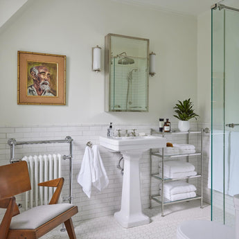 Calliope Short Bath Light, a premium Bath light by Visual Comfort & Co. Close - up image of its design.