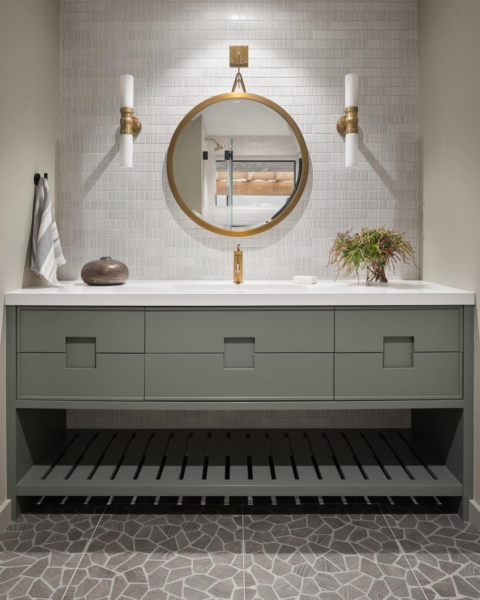 Graydon Double Bath Light, a premium Bath light by Visual Comfort & Co. Close - up image of its design.