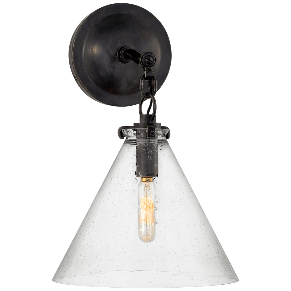 Katie Small Conical Sconce, a premium Bath light by Visual Comfort & Co. Close - up image of its design.