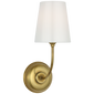 Vendome Single Sconce - Hand-Rubbed Antique Brass / White Glass