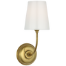 Vendome Single Sconce in Hand-Rubbed Antique Brass with White Glass