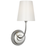 Vendome Single Sconce in Polished Nickel with White Glass