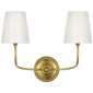 Vendome Double Sconce - Hand-Rubbed Antique Brass / White Glass